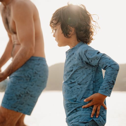 Bluza cu maneca lunga cu protectie UV 50+ - Sea Life Blue - Little Dutch