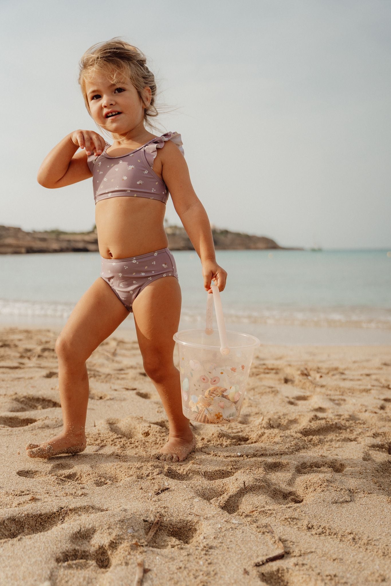 Costum de baie cu doua piese cu protectie UV 50+ - Mauve Blossom - Little Dutch