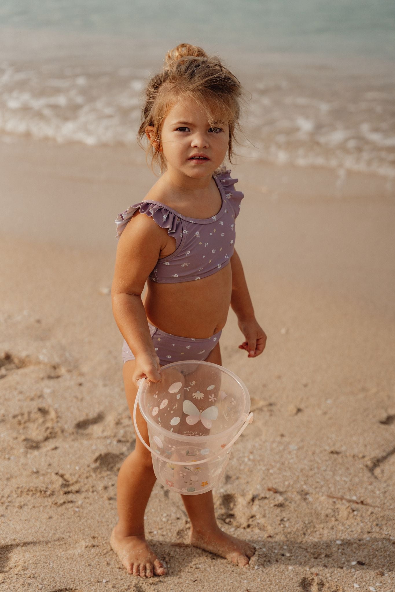 Costum de baie cu doua piese cu protectie UV 50+ - Mauve Blossom - Little Dutch