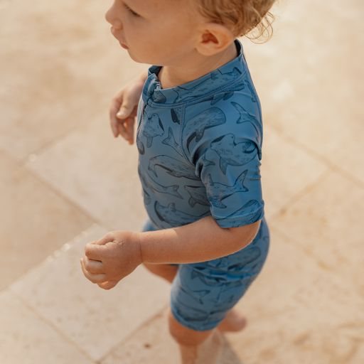 Costum de baie intreg copii cu protectie UV 50+ - Sea Life Blue - Little Dutch