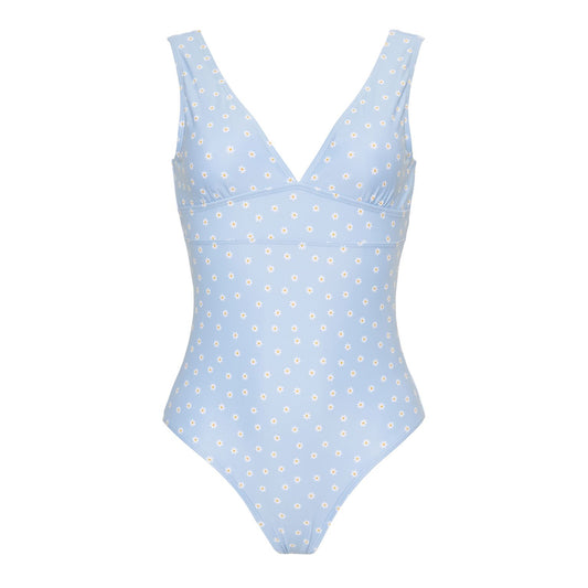 Costum de baie intreg anti-UV pentru femei Daisies Blue - Little Dutch