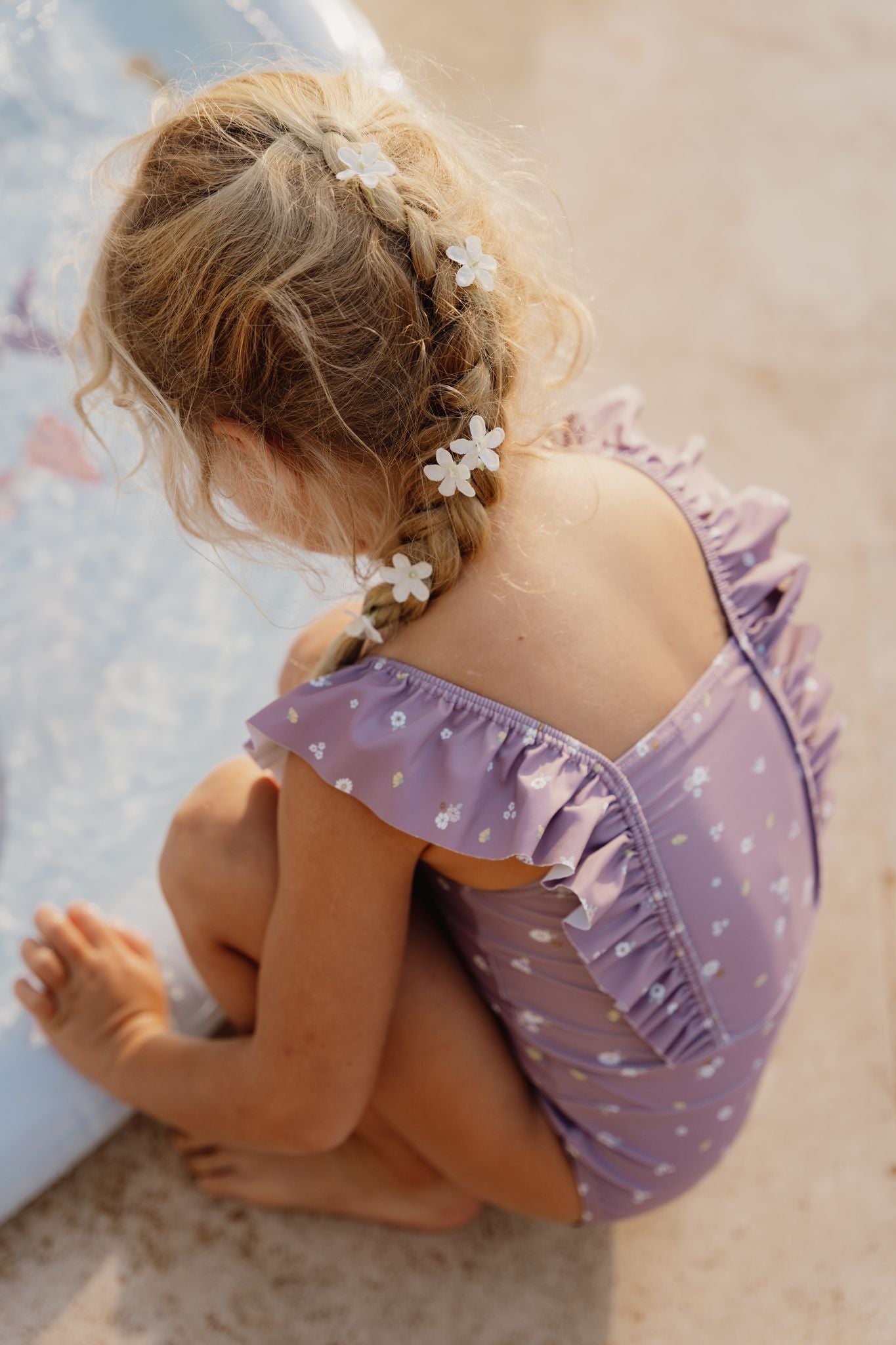 Costum de baie pentru copii cu protectie UV 50+ - Mauve Blossom - Little Dutch