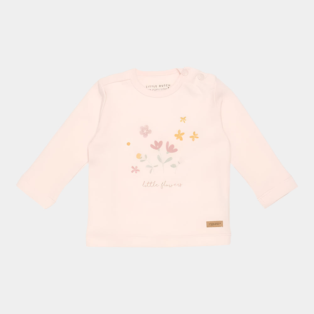bluza-bumbac-organic-flowers-pink-little-dutch