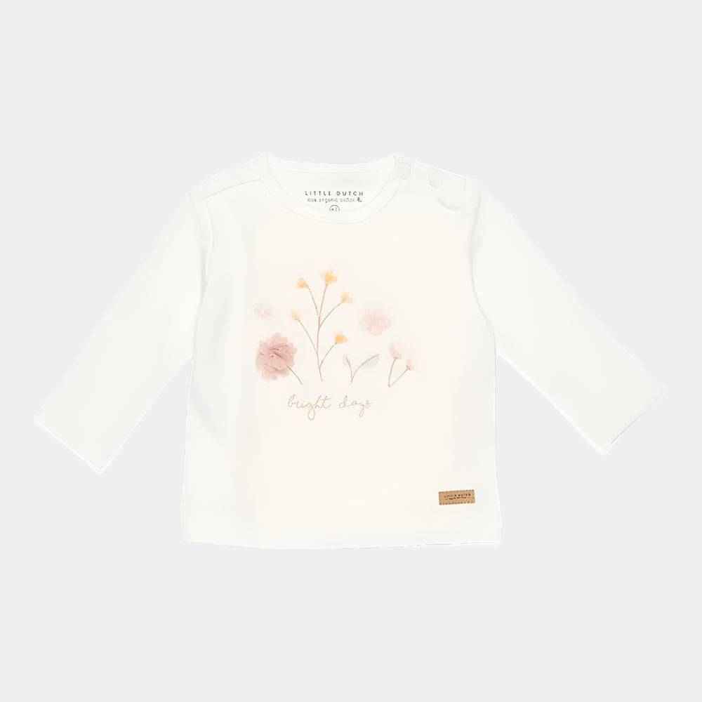 bluza-bumbac-organic-flowers-white-little-dutch