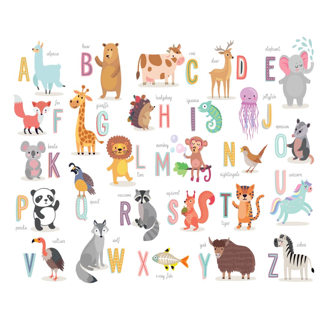 tablou-canvas-copii-invatam-alfabetul-cu-animalute