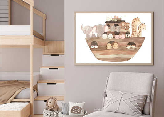 Tablou Decorativ Camera Copilului - Arca lui Noe pe Panza de Canvas