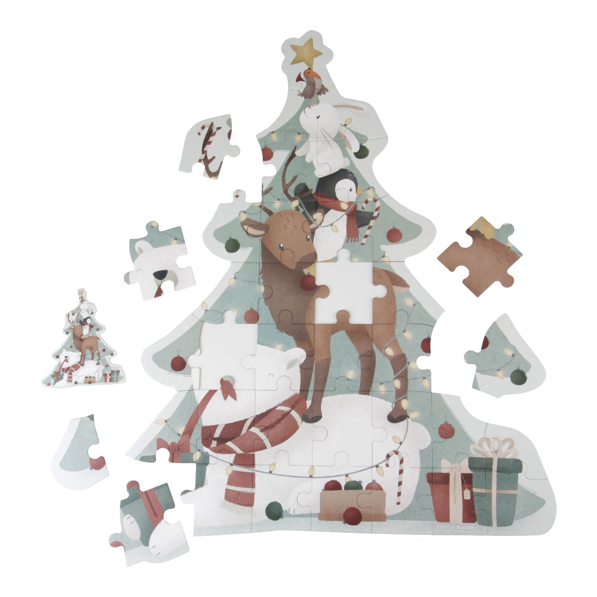 Puzzle XL din carton FSC - Editie speciala de Craciun - Little Dutch - ziani.ro ziani.ro Little Dutch