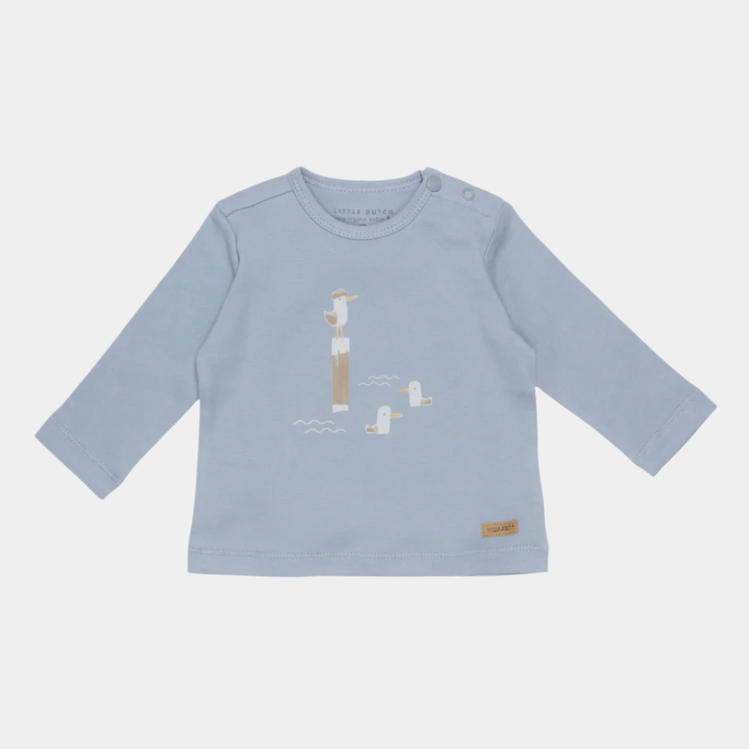 bluza-bumbac-organic-blue-seagull-little-dutch