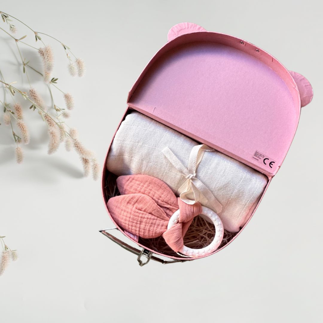 Set cadou Hoppy Nap pentru bebeluși în valiză decorativă - Jollein