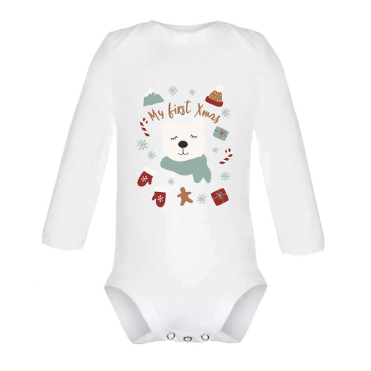 8913101-body-din-bumbac-organic-cu-maneci-my-first-xmas-kikadu