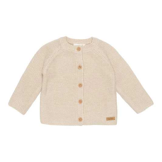 Cardigan tricotat pentru bebelusi Little Goose Sand - Little Dutch