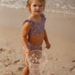 Costum de baie cu doua piese cu protectie UV 50+ - Mauve Blossom - Little Dutch