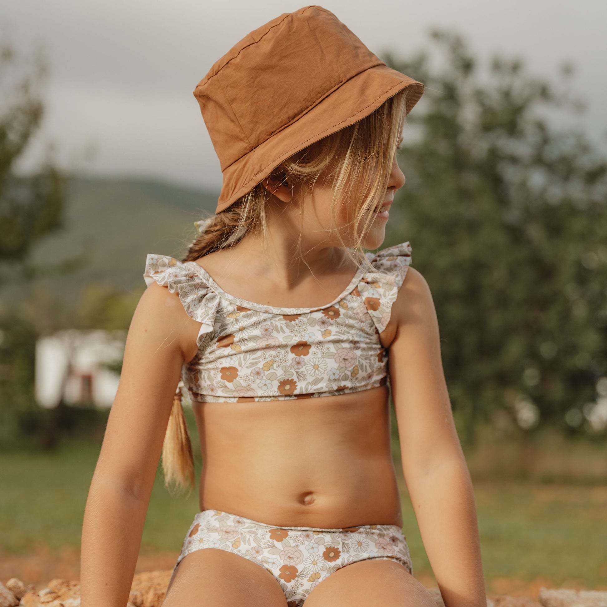 Costum de Baie cu Doua Piese Protectie UV 50+ Vintage Little Flowers - Little Dutch
