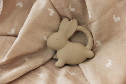 Muselina din bumbac organic - 115 x 115 cm - Rabbit Nougat GOTS - Jollein