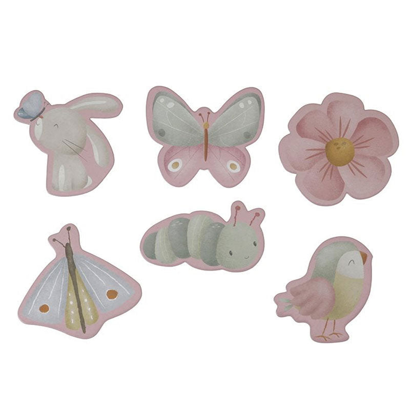 Puzzle 6 in 1 din Carton FSC Flowers & Butterflies - Little Dutch