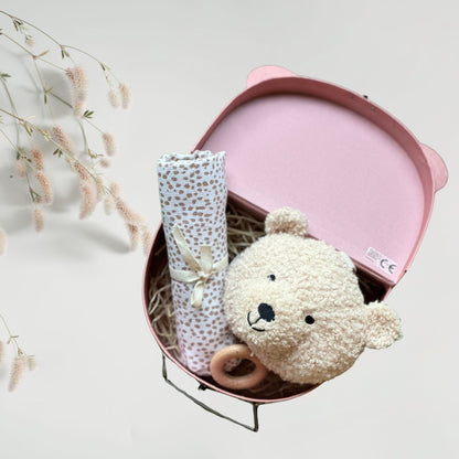 Set Cadou Bebeluși Jollein Natural Bear în Valiză Decorativă
