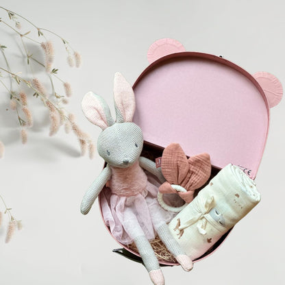 Set cadou pentru bebelusi in valiza decorativa - Pink Farm - Jollein