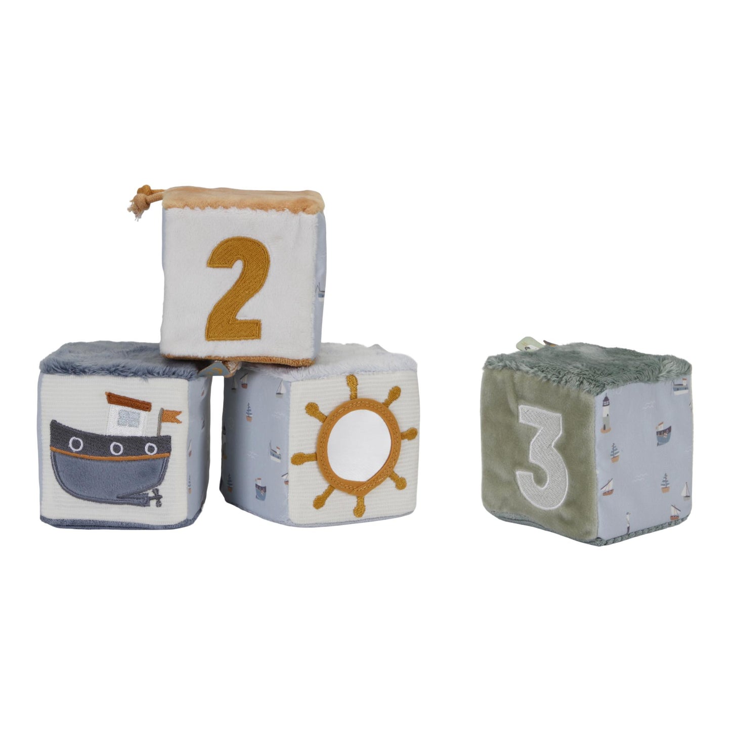 Set de 4 Cuburi Senzoriale pentru Bebelusi Sailors Bay - Little Dutch