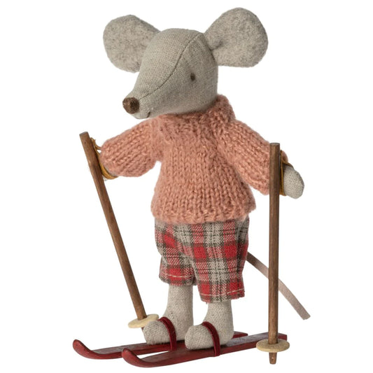 Soricel Maileg Winter Mouse with Ski Set Big Sister