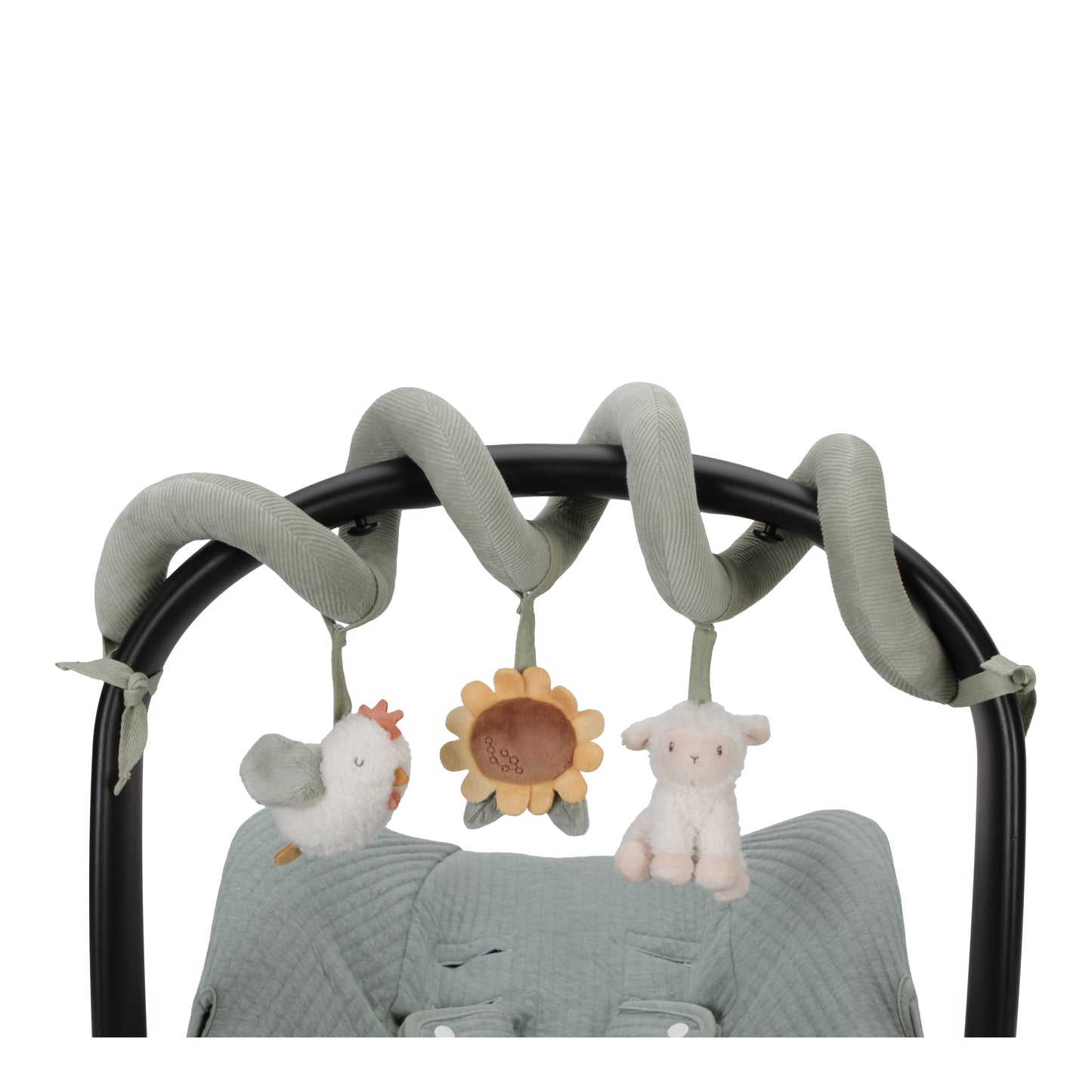 Spirala cu jucarii senzoriale pentru bebelusi - Little Farm - Little Dutch