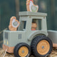 Tractor din lemn FSC cu remorca - Little Farm - Little Dutch
