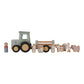 Tractor din lemn FSC cu remorca - Little Farm - Little Dutch