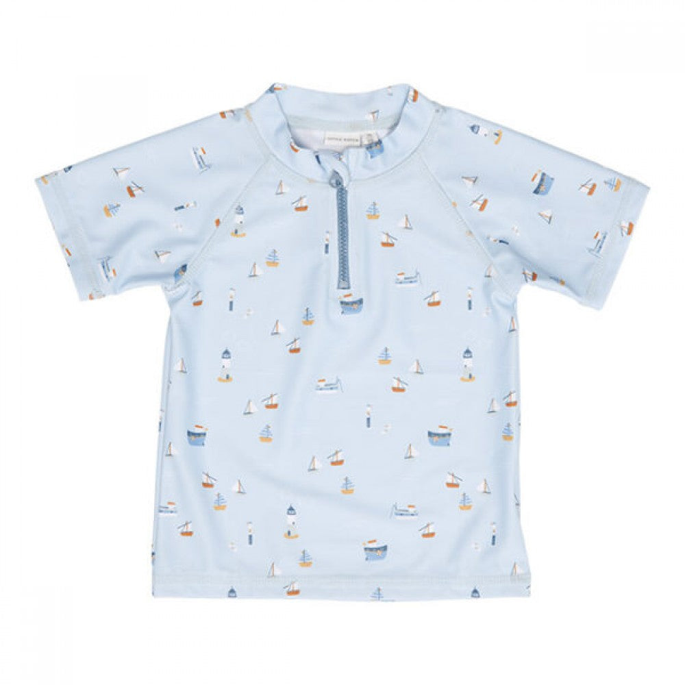 Tricou anti-UV Sailors Bay Blue pentru copii de la Little Dutch