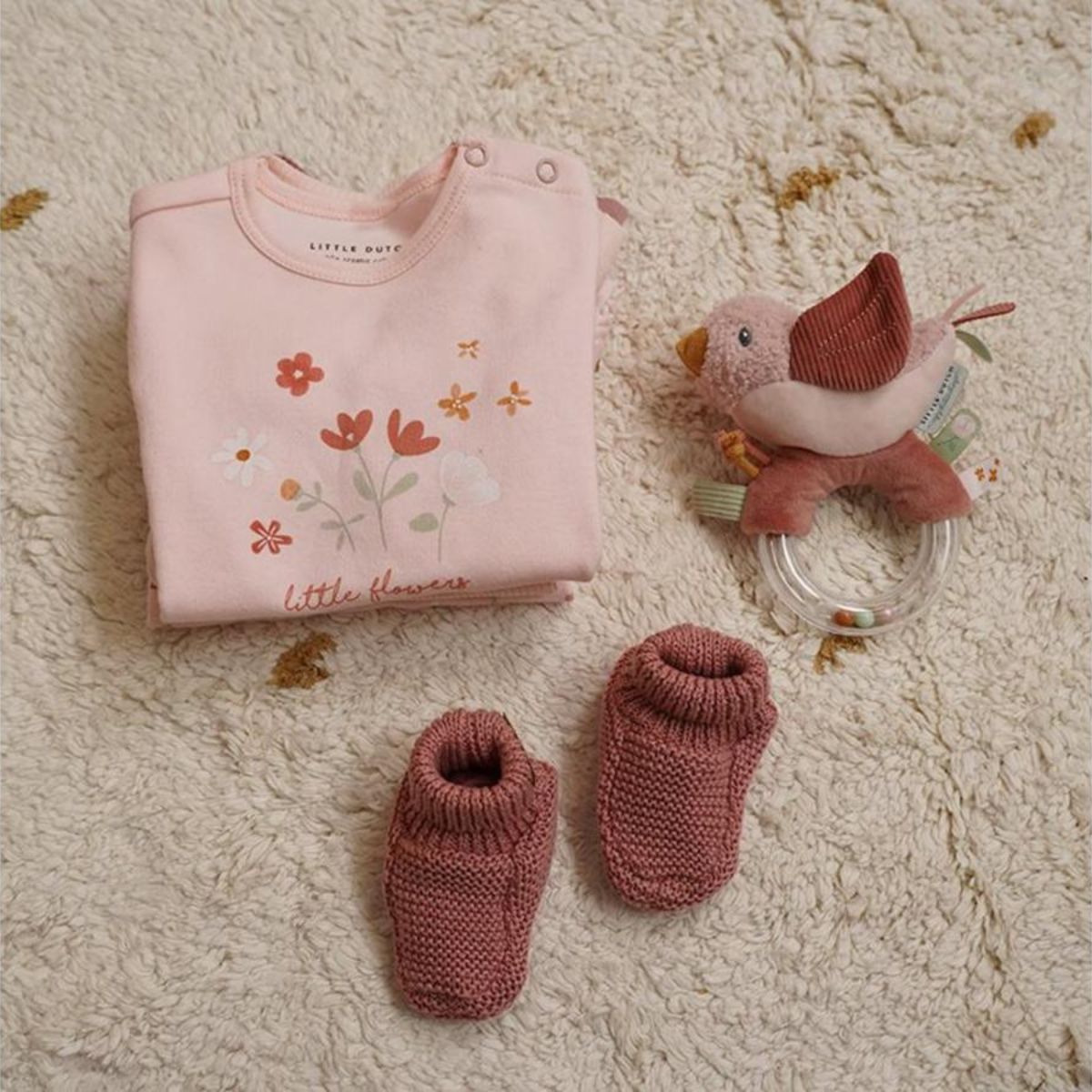 bluza-bumbac-organic-flowers-pink-little-dutch