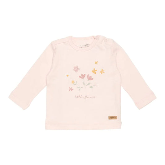 bluza-bumbac-organic-flowers-pink-little-dutch