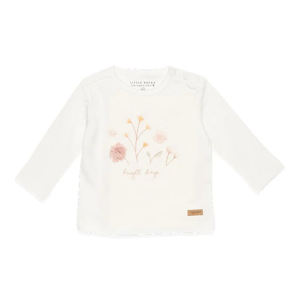 bluza-bumbac-organic-flowers-white-little-dutch