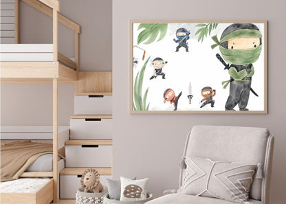 Tablou Decorativ Camera Copilului cu Tema Antrenament Ninja