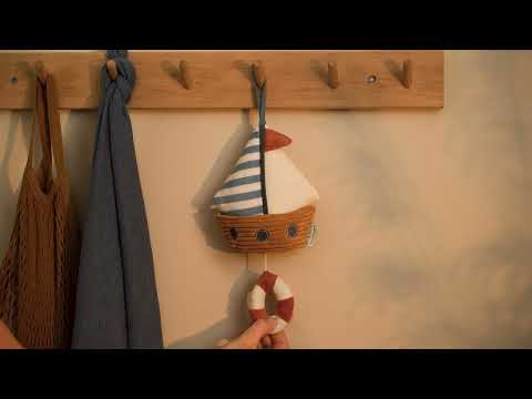 Jucarie muzicala din material textil Barcuta Sailors Bay - Little Dutch