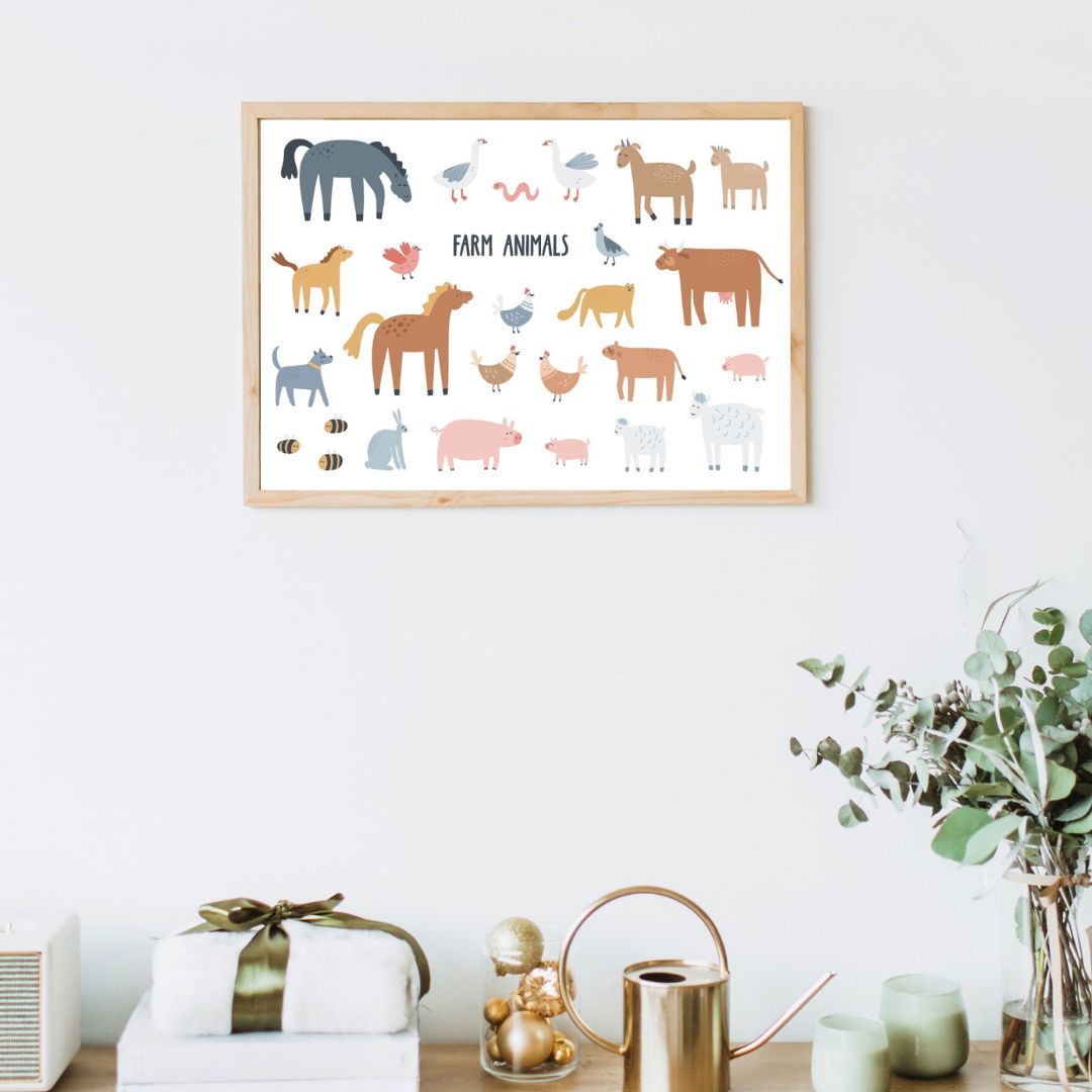 tablou-canvas-copii-animale-de-la-ferma