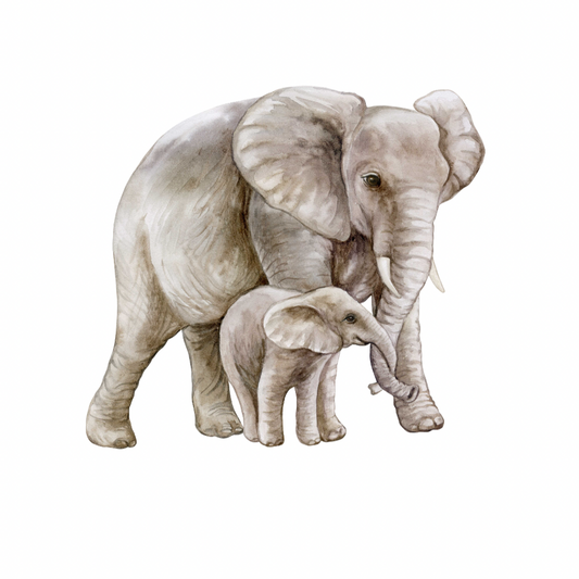 tablou-canvas-copii-mama-elefant-si-puiul