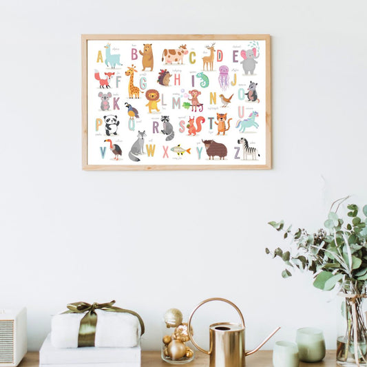 Tablou Decorativ Camera Copilului - Alfabetul cu animale