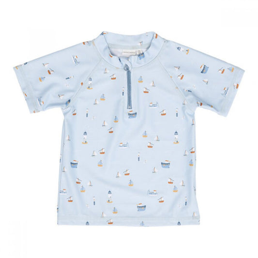 Tricou anti-UV Satricou-anti-uv-sailors-bay-blue-little-dutchilors Bay Blue pentru copii de la Little Dutch