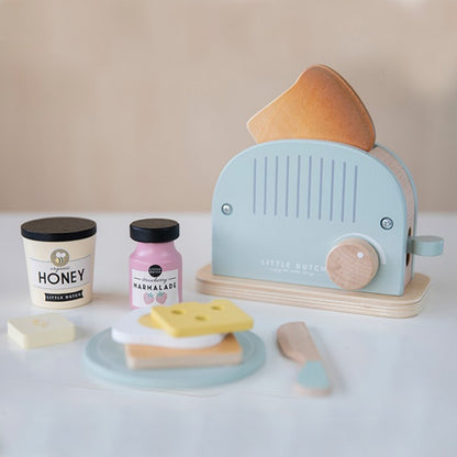 Toaster din Lemn cu Accesorii Little Dutch pentru Joaca de Rol