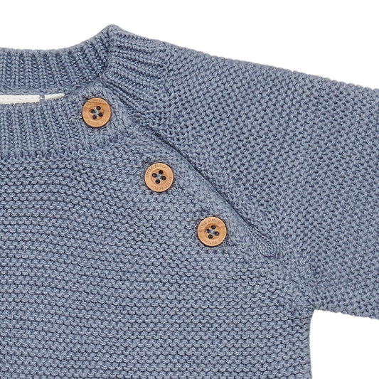 Salopeta tricotata pentru bebelusi - Blue - Sailors Bay - Little Dutch - ziani.ro ziani.ro Little Dutch