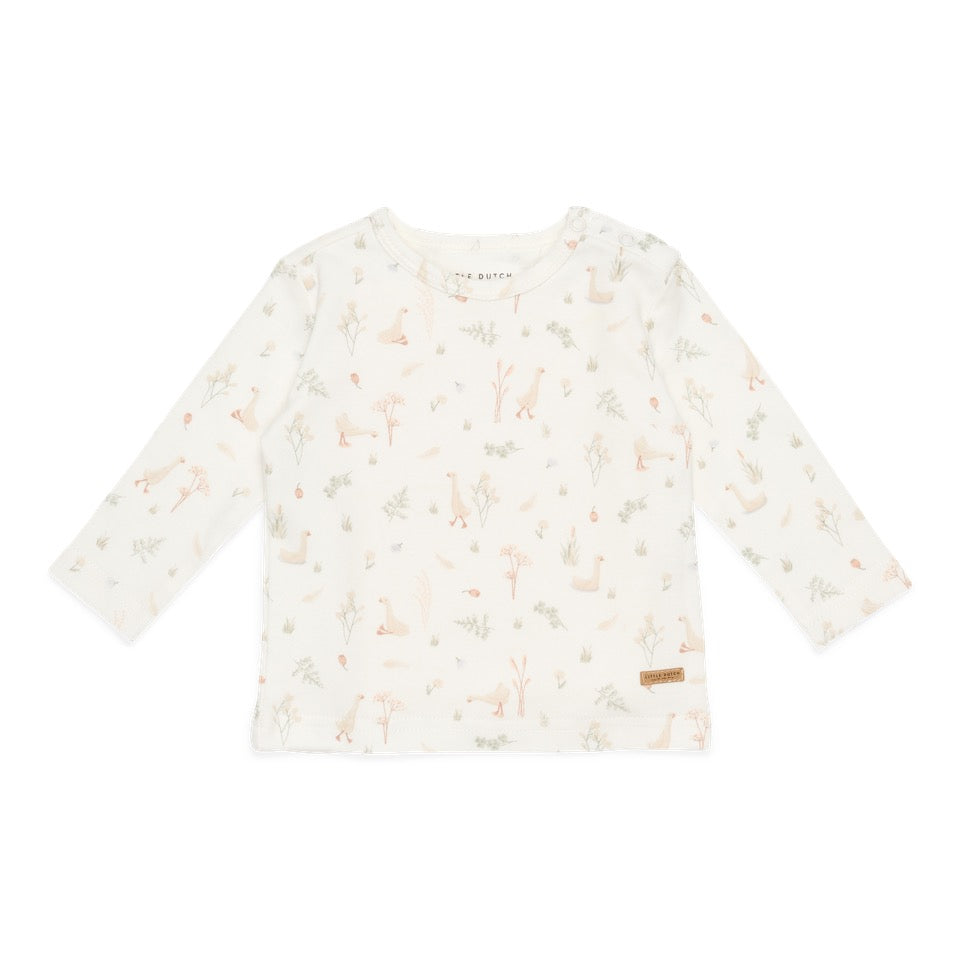 bluza-bumbac-organic-little-goose-white-little-dutch