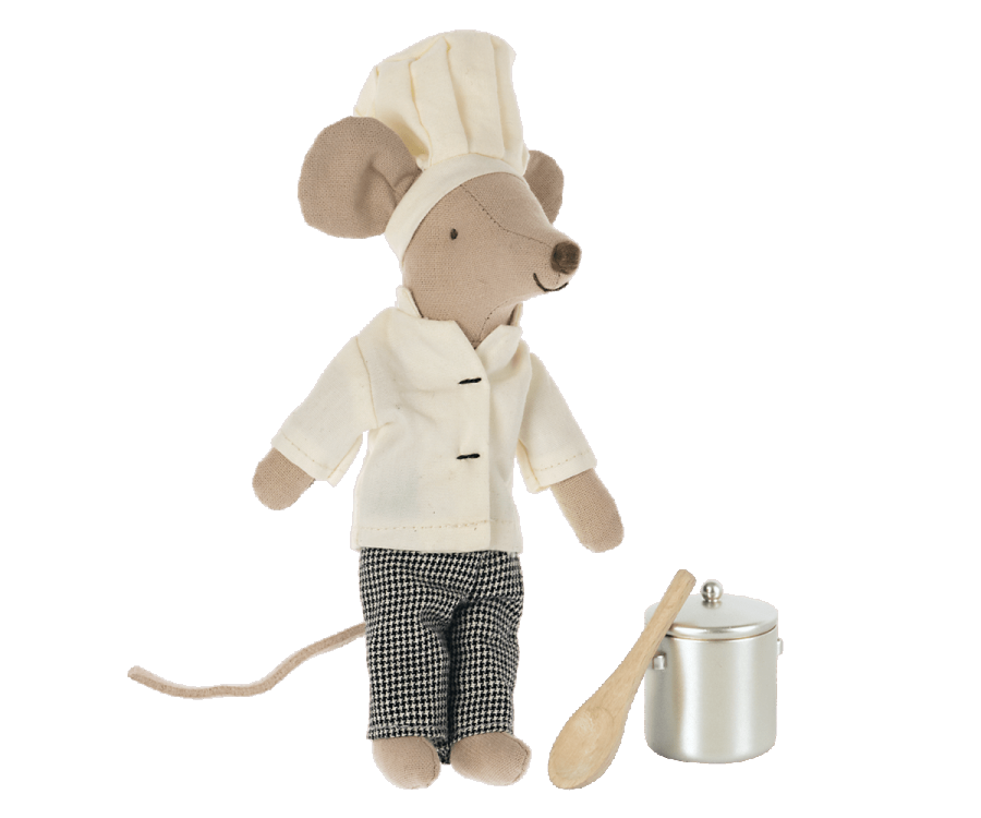 Jucarie textila - CHEF MOUSE with soup pot and spoon - Maileg - ziani.ro ziani.ro Maileg