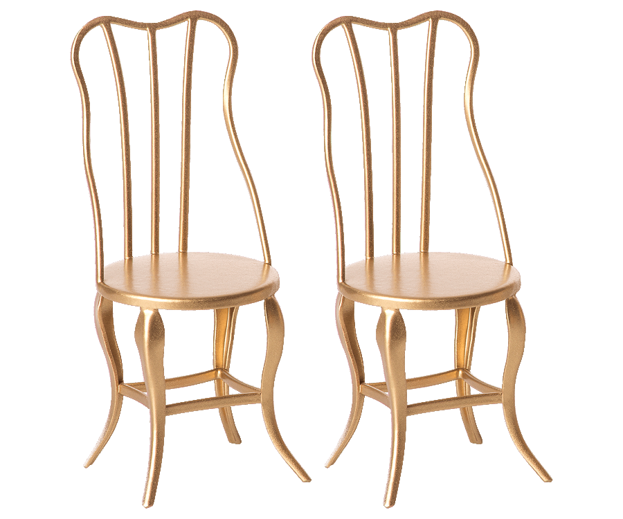 Set de 2 scaune metalice aurii - Maileg - ziani.ro ziani.ro Maileg